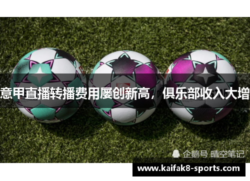意甲直播转播费用屡创新高，俱乐部收入大增